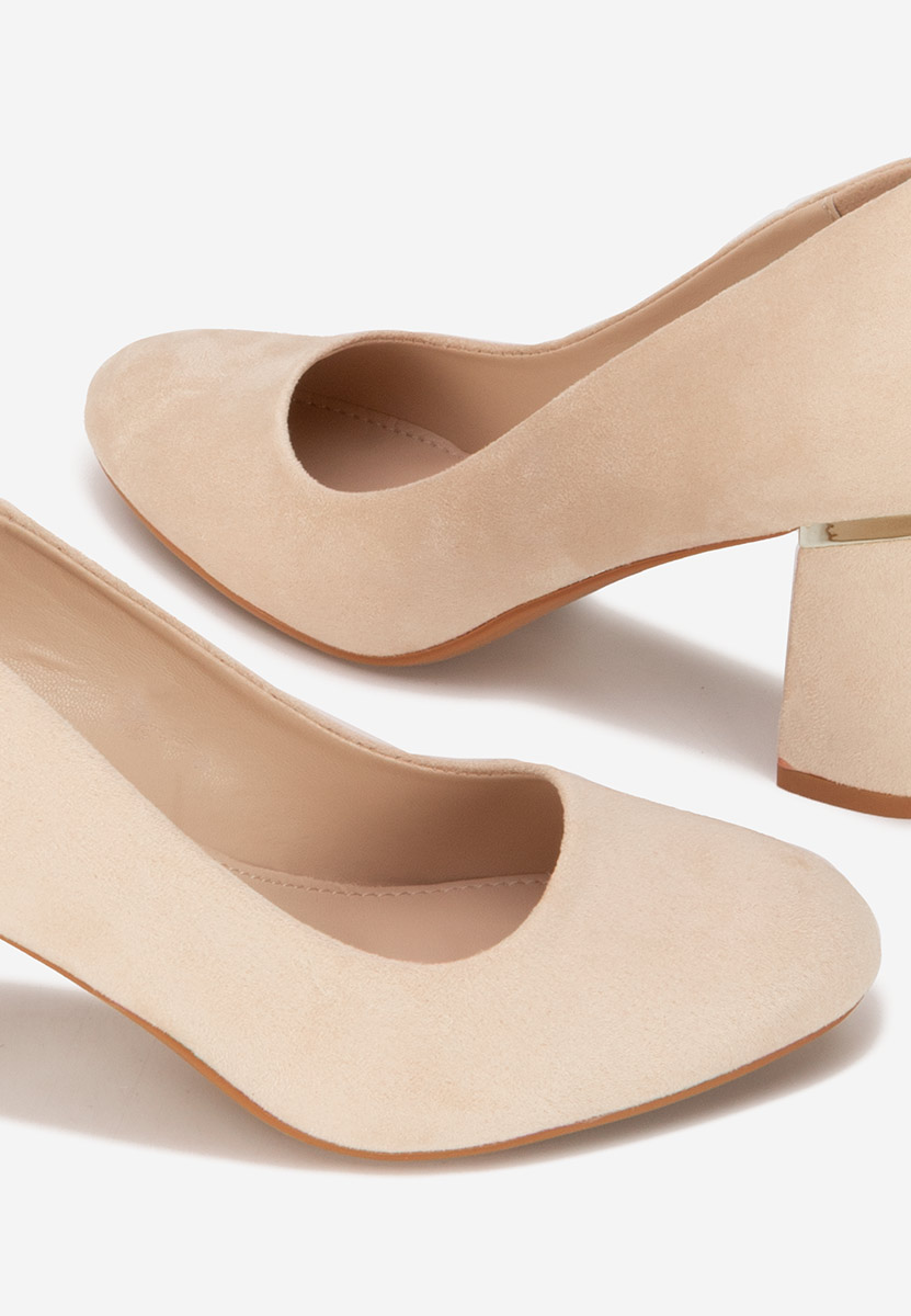 Décolleté tacco largo Izaya beige
