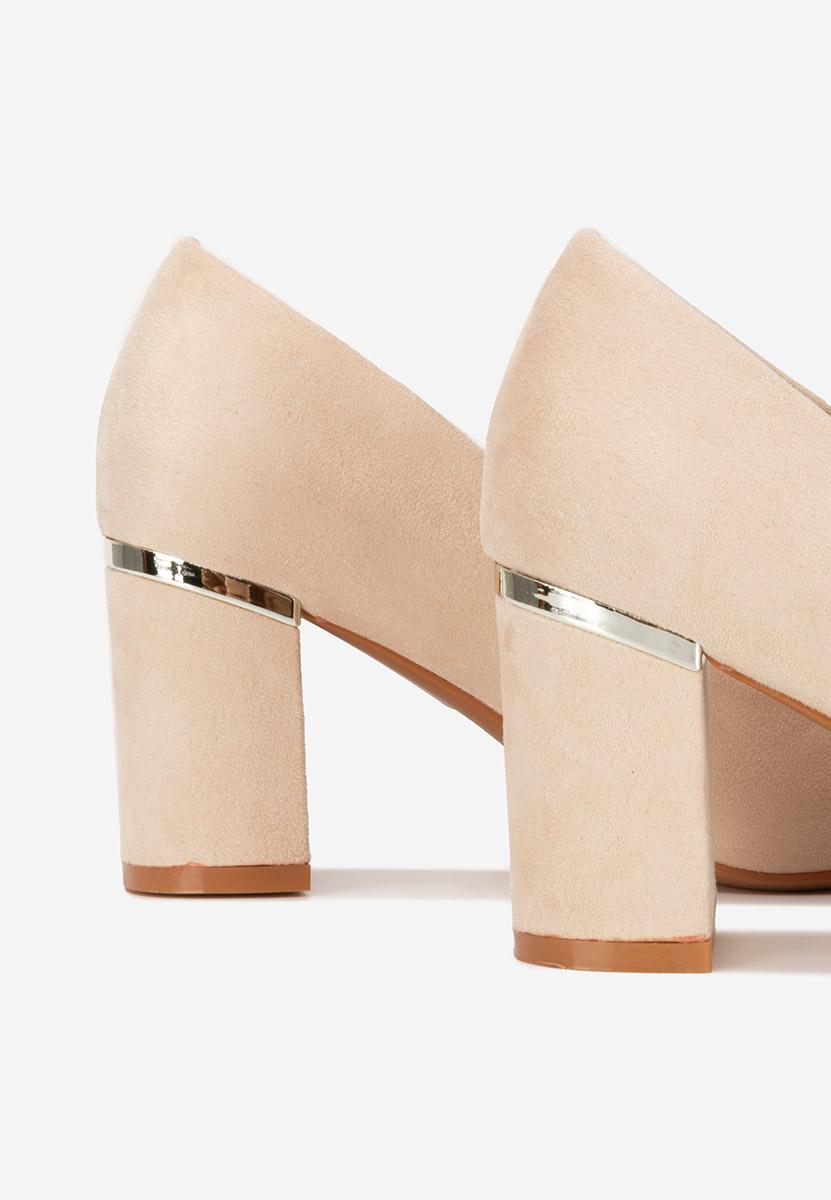 Décolleté tacco largo Izaya beige
