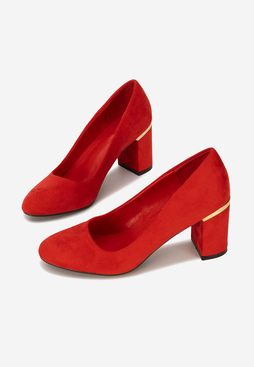 Décolleté tacco largo Izaya rosso