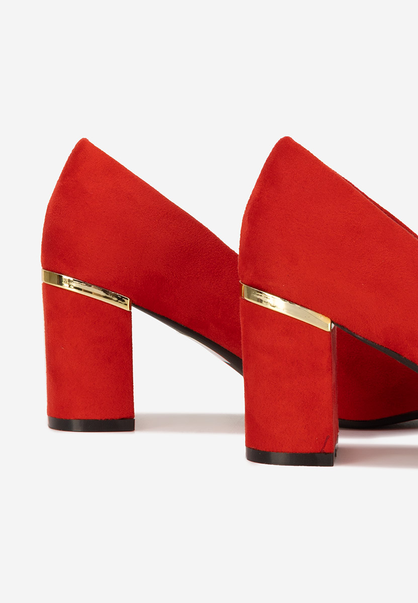 Décolleté tacco largo Izaya rosso