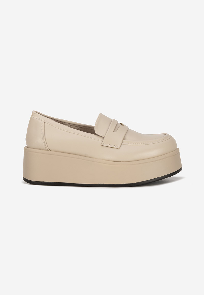 Mocassini donna platform Minky beige