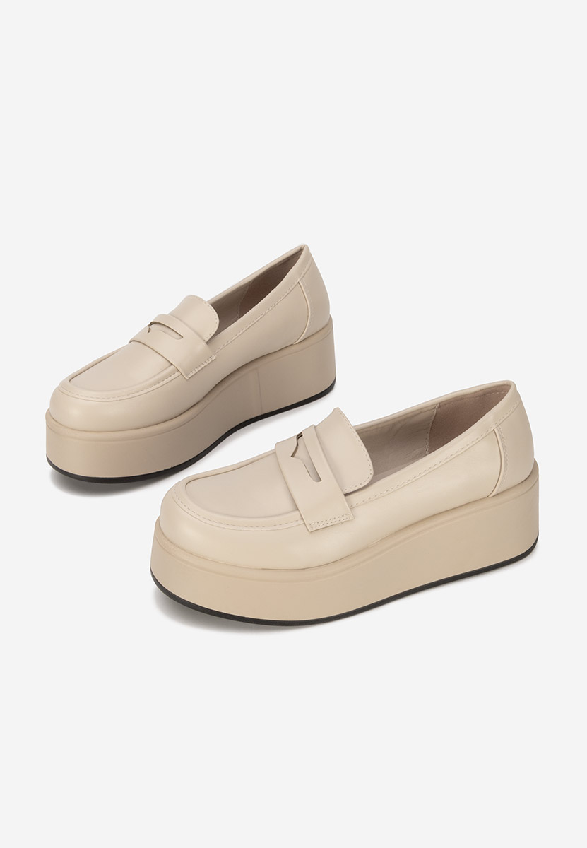 Mocassini donna platform Minky beige