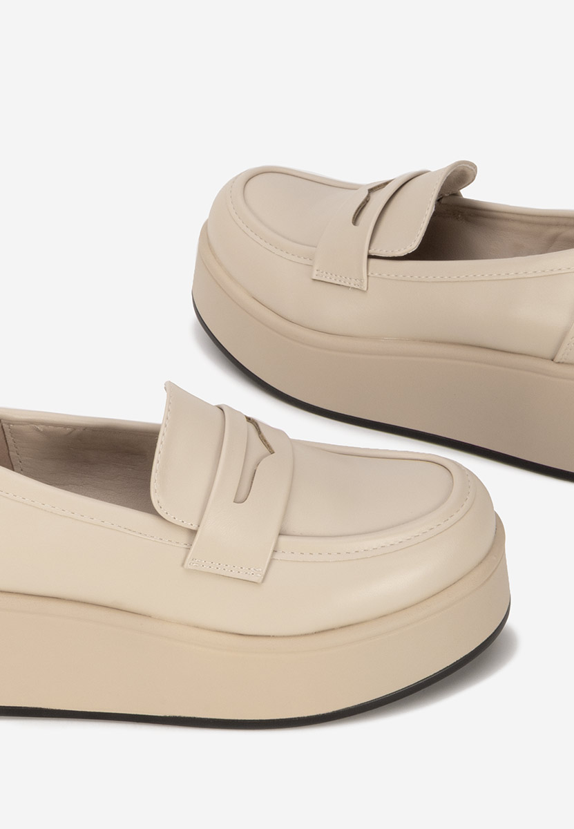 Mocassini donna platform Minky beige