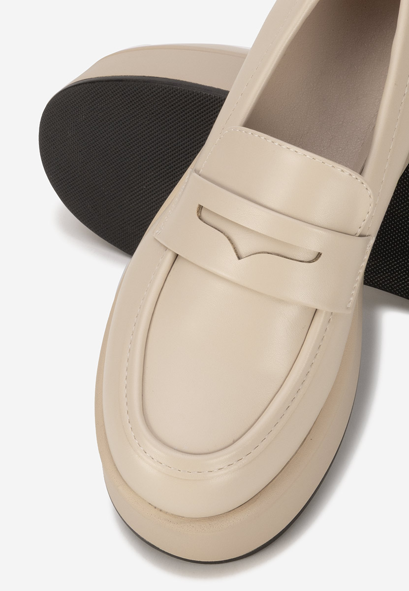 Mocassini donna platform Minky beige