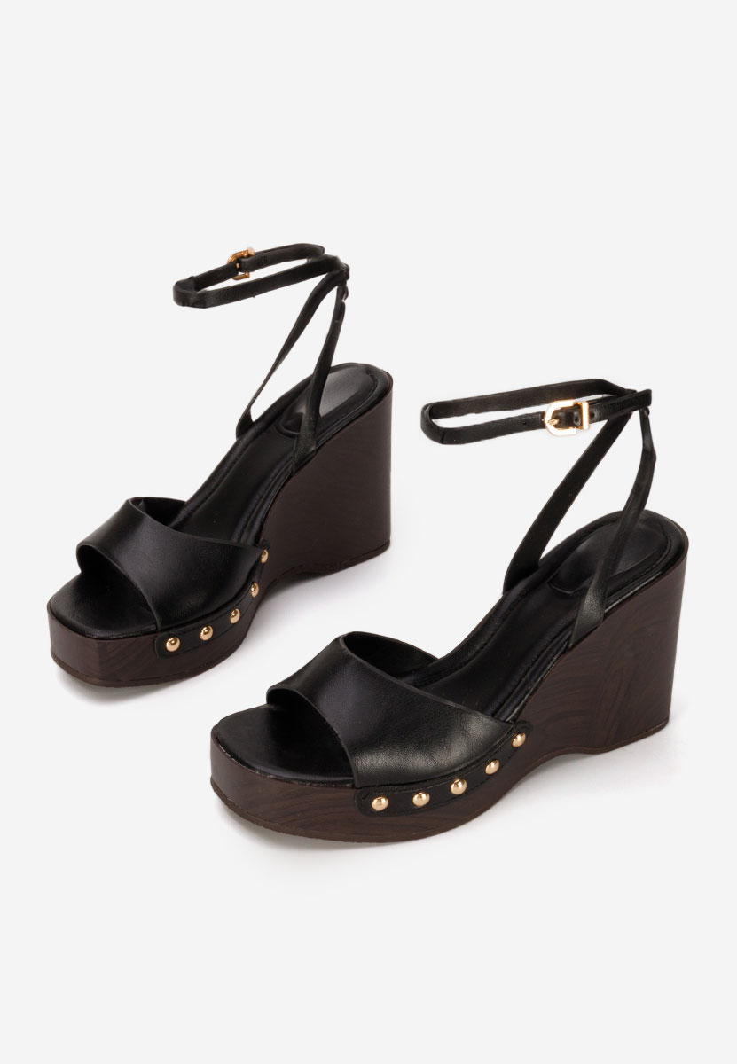 Sandali con zeppa Mirya nero