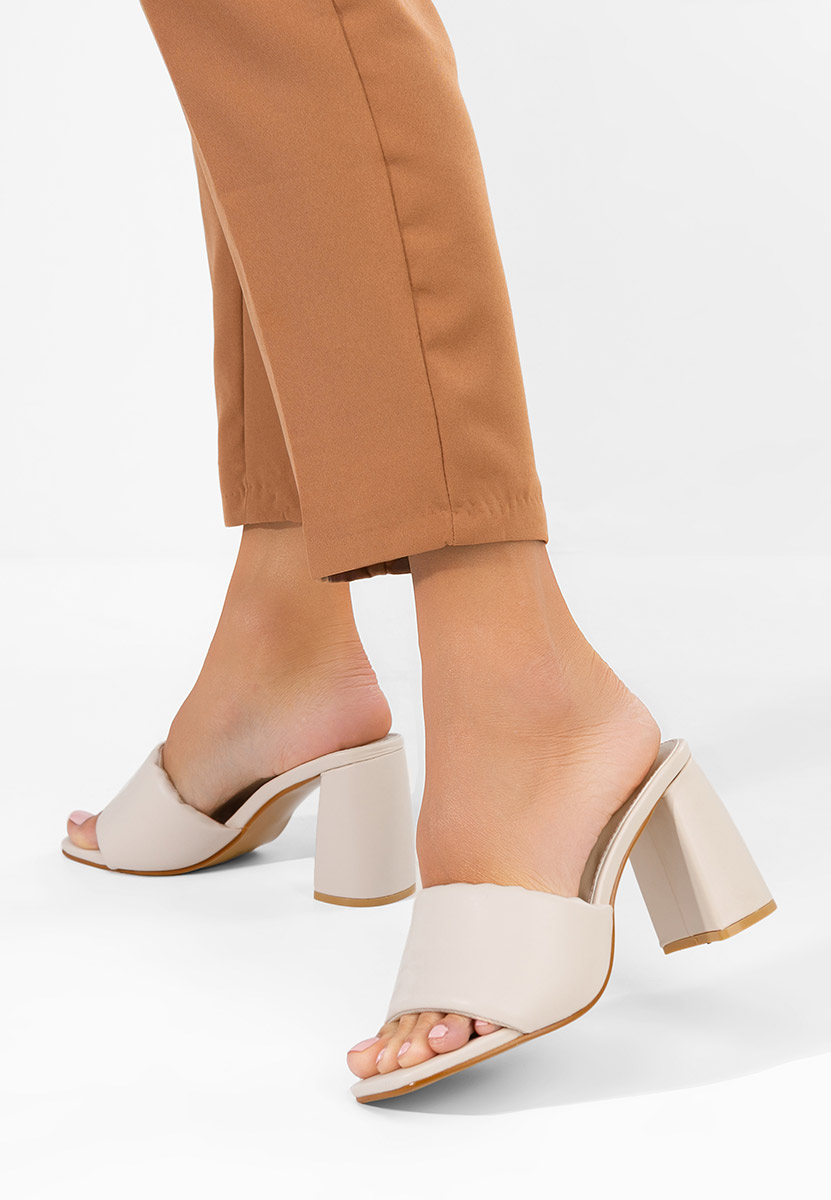 Ciabatte con tacco Miralys beige