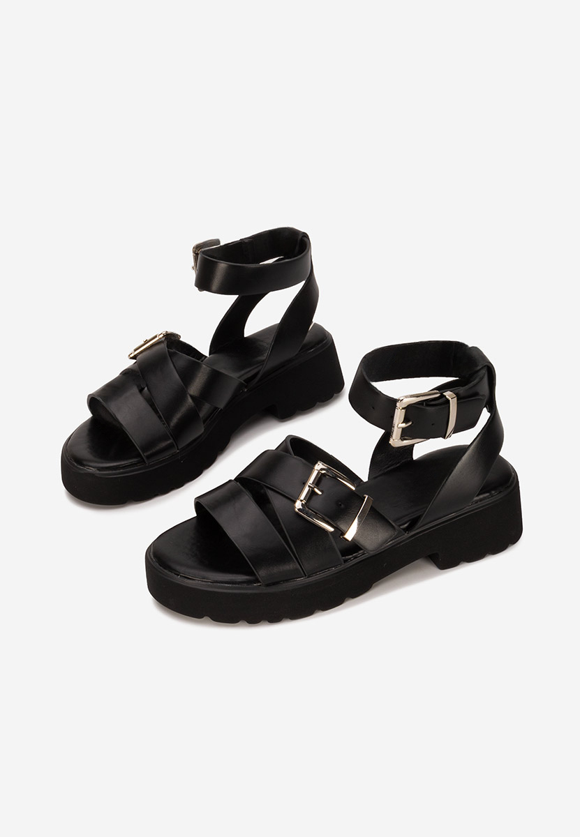 Sandali con plateau Betana nera