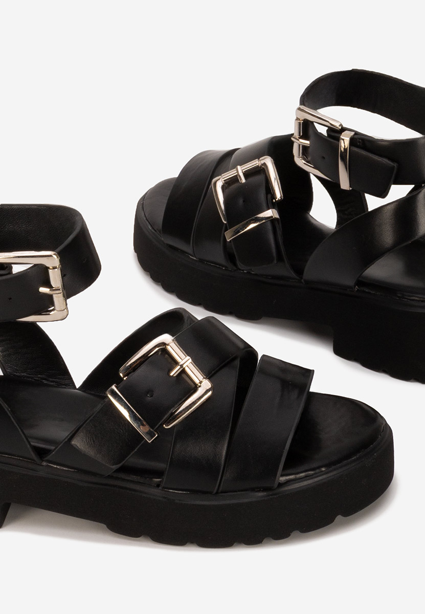 Sandali con plateau Betana nera