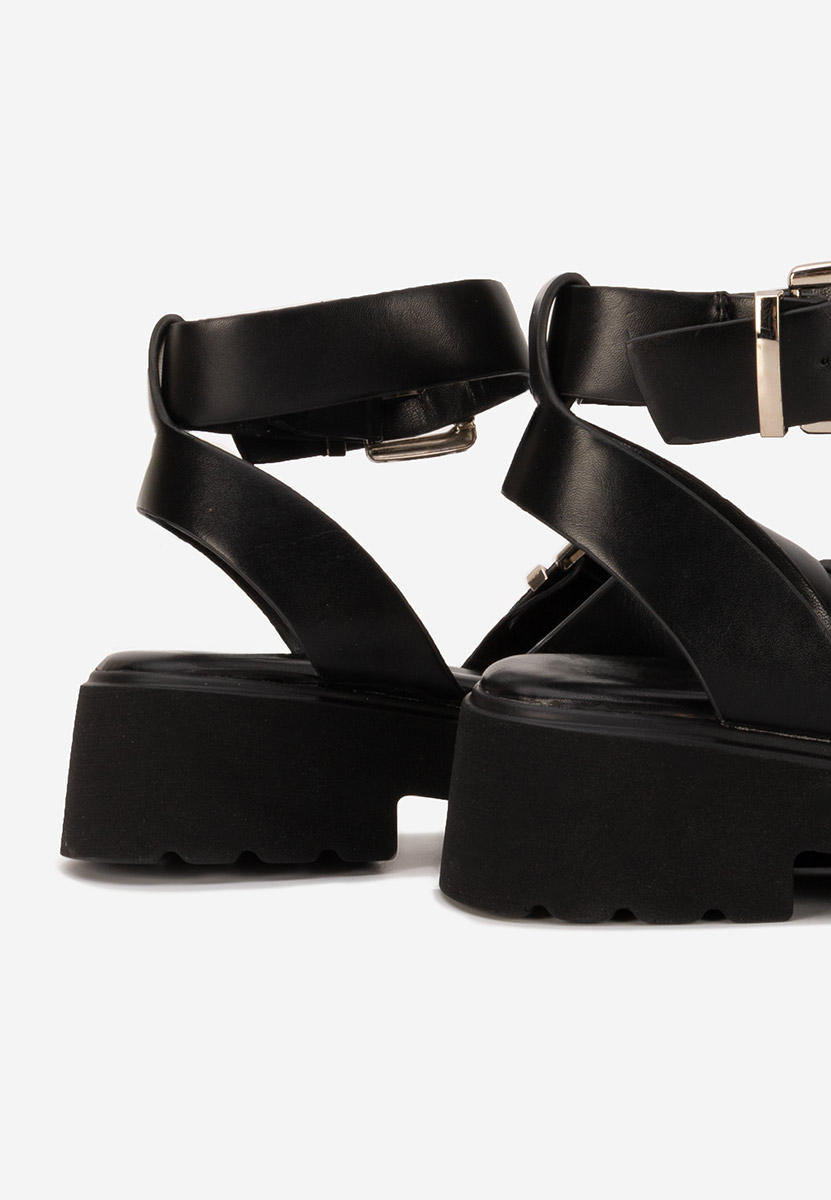 Sandali con plateau Betana nera