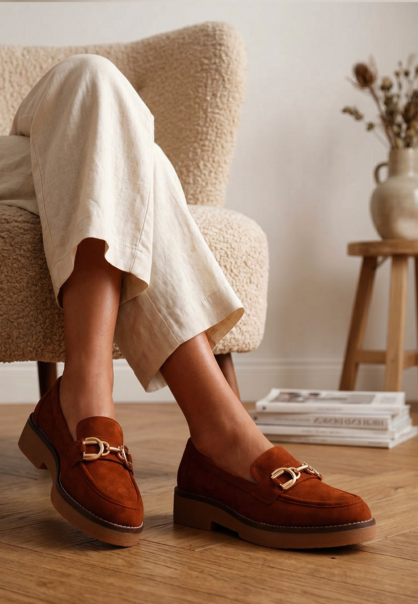 Mocassini da donna Zephya camel