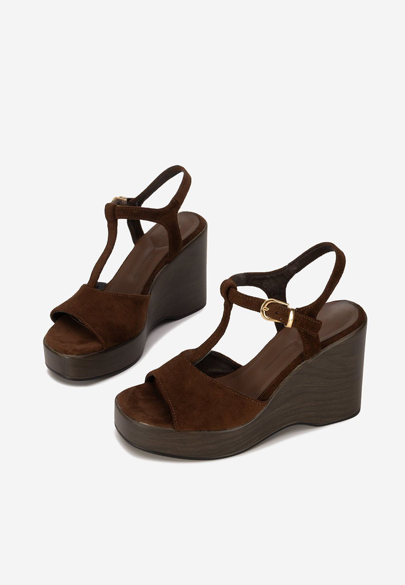 Sandali platform Samiray marrone