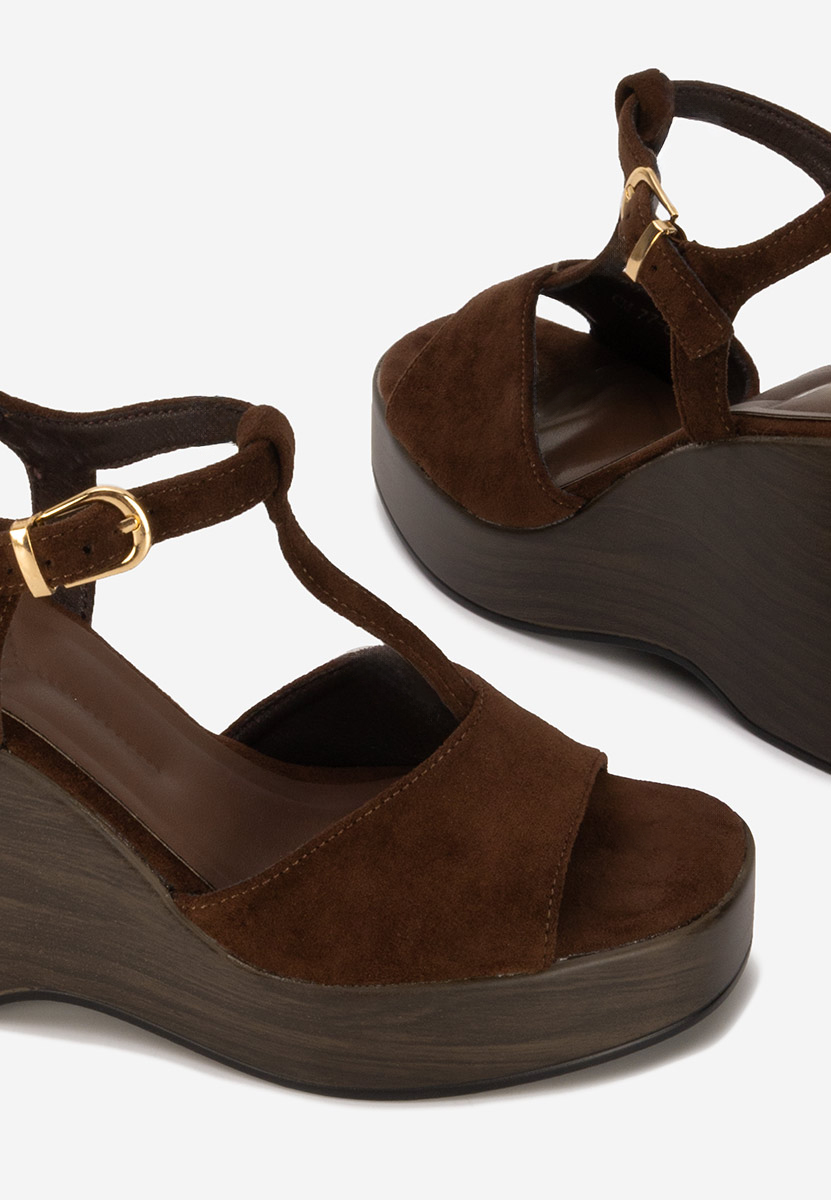 Sandali platform Samiray marrone