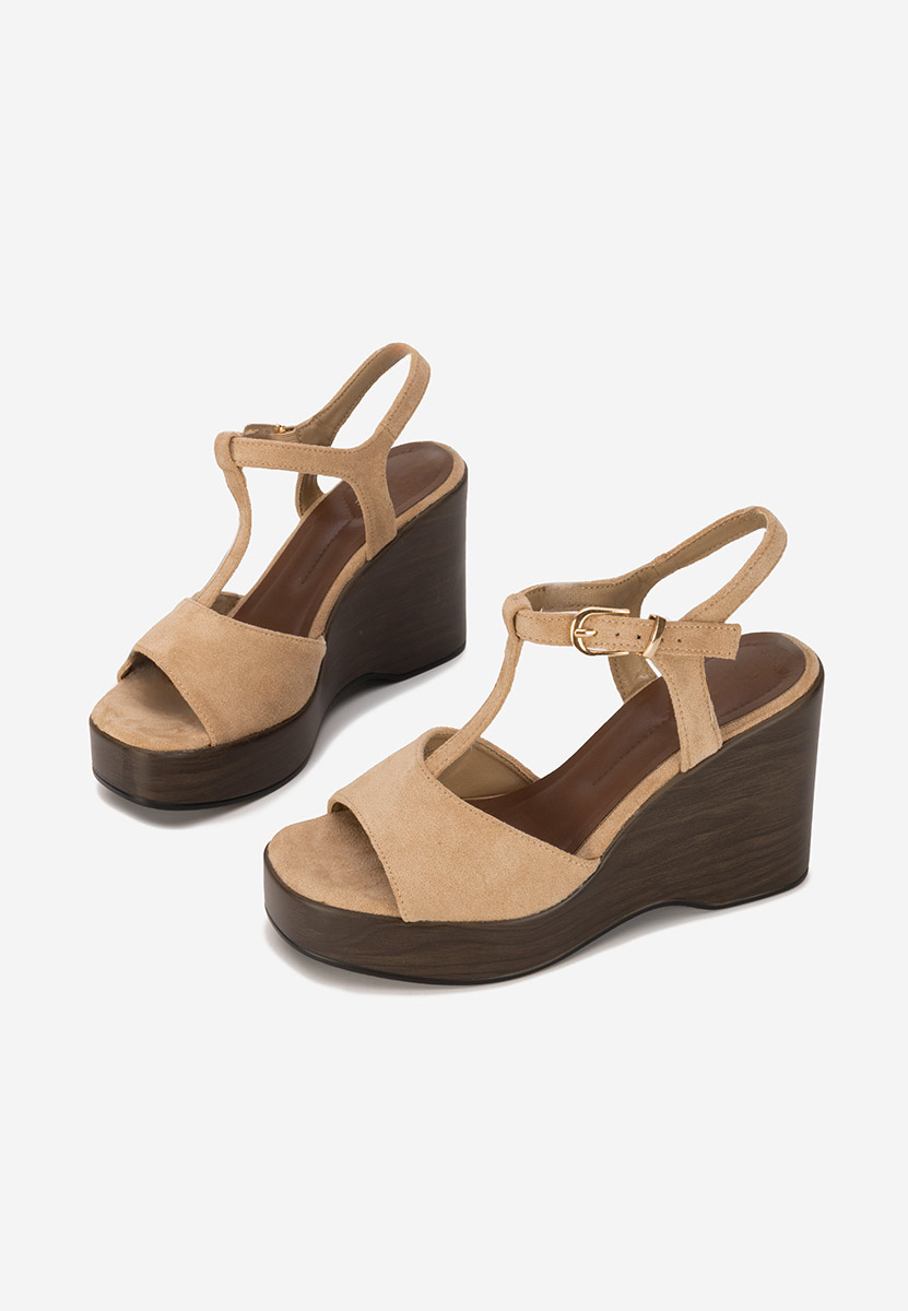Sandali platform Samiray V2 beige