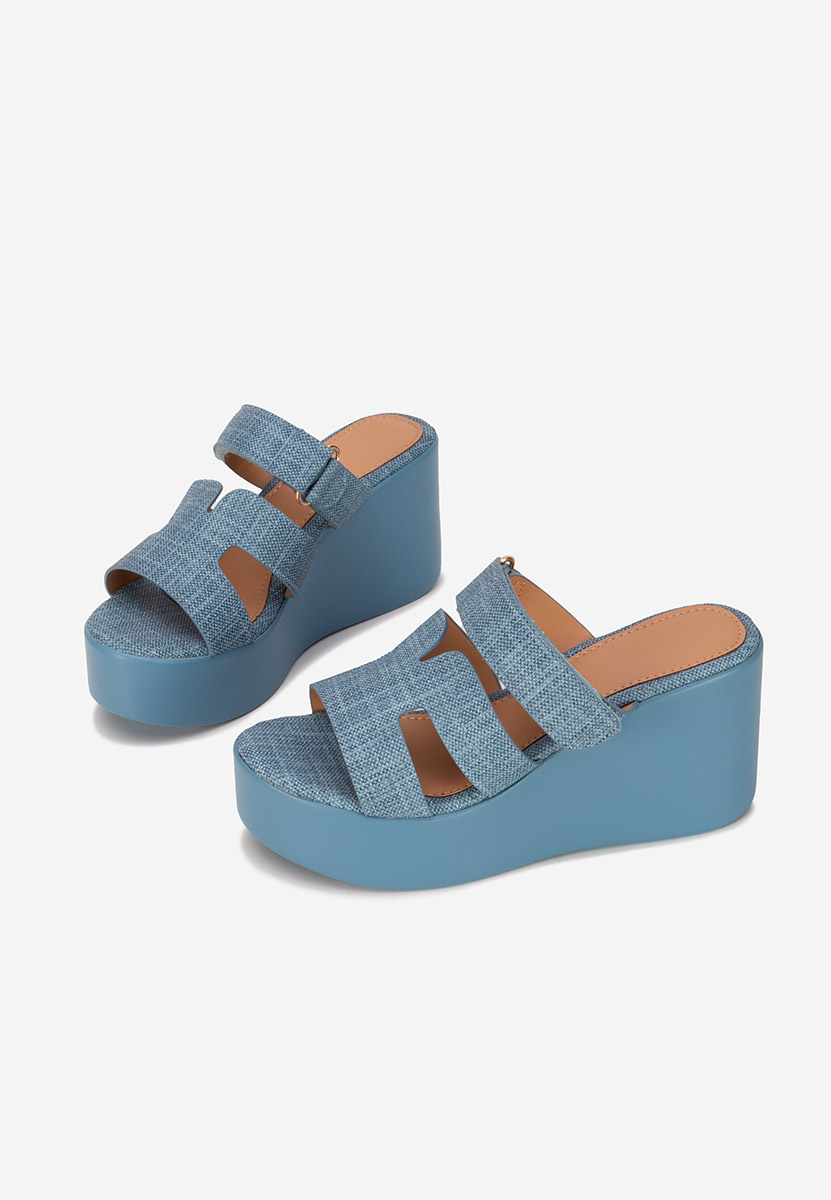 Ciabatte platform Anaila denim
