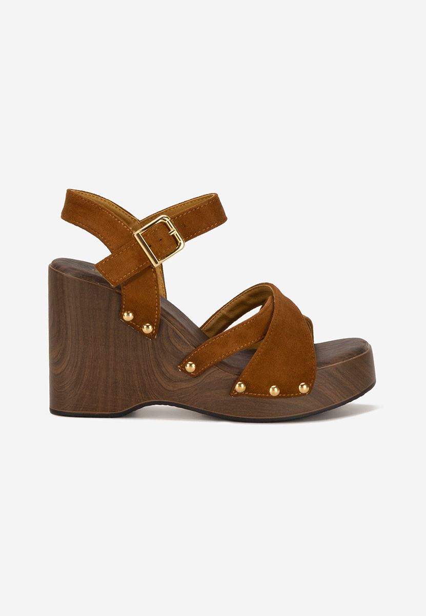 Sandali con zeppa Ricky V2 marrone