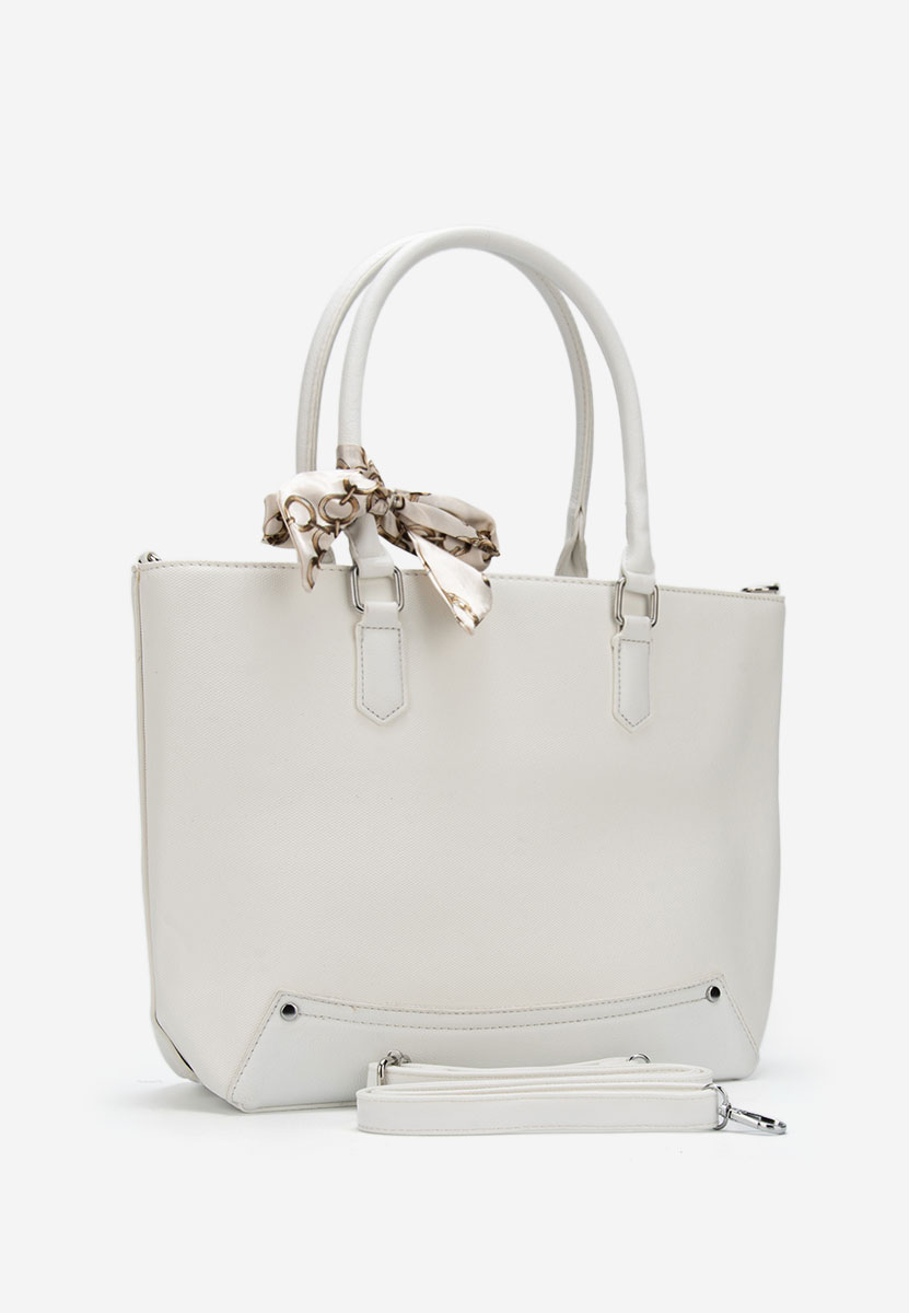 Borsa a mano Flora bianca
