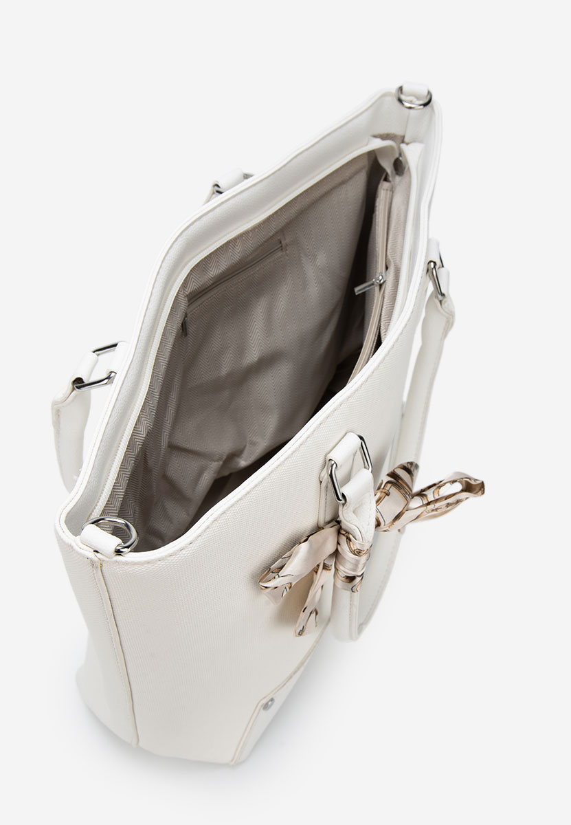 Borsa a mano Flora bianca