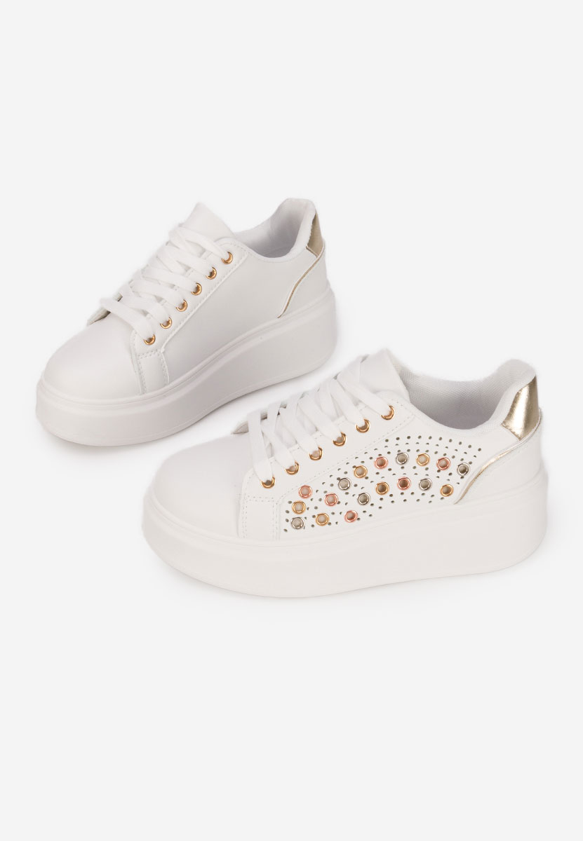 Sneakers con plateau Charolette oro