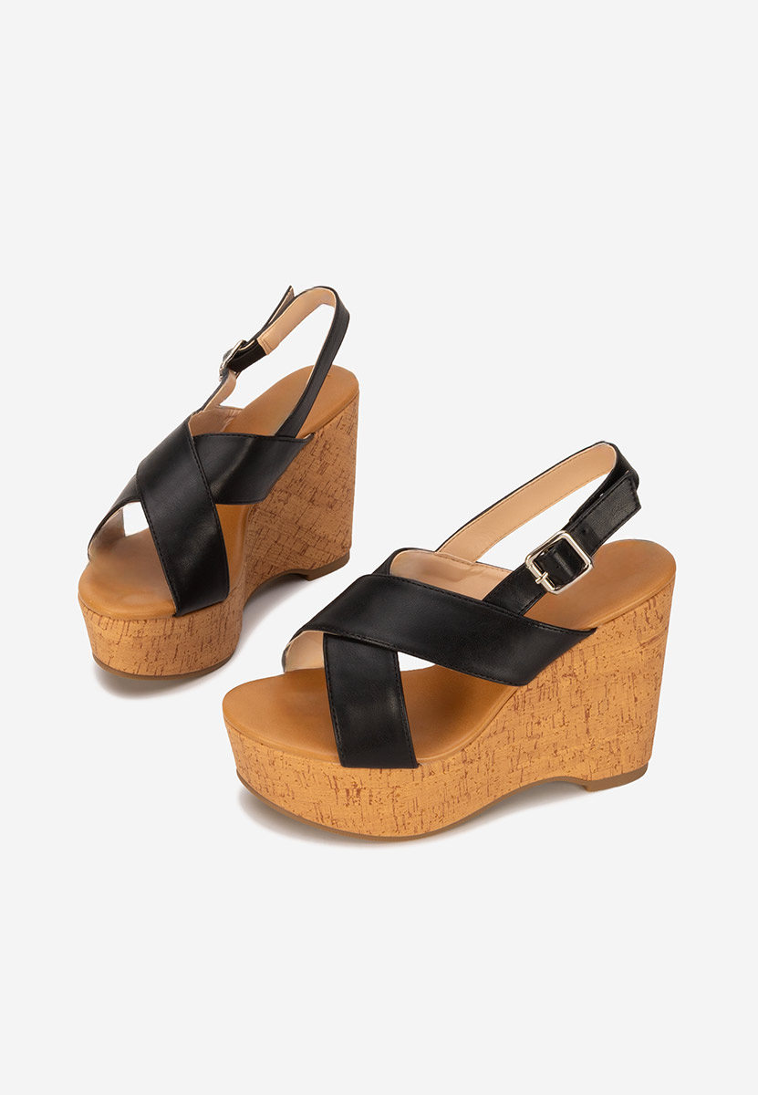 Sandali con zeppa Nedeea nero