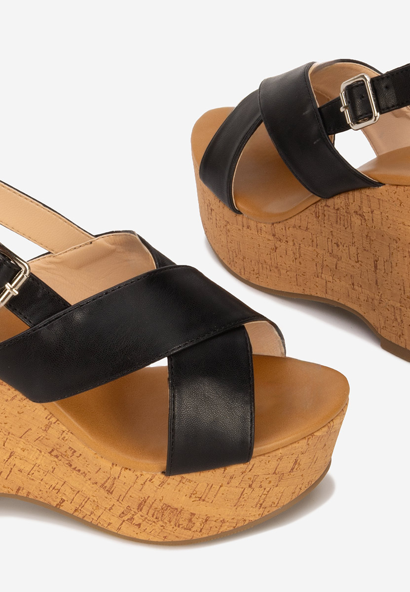 Sandali con zeppa Nedeea nero
