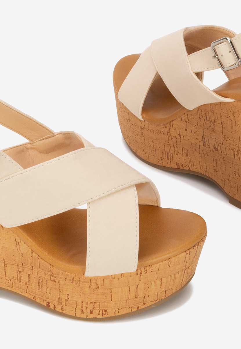 Sandali con zeppa Nedeea beige