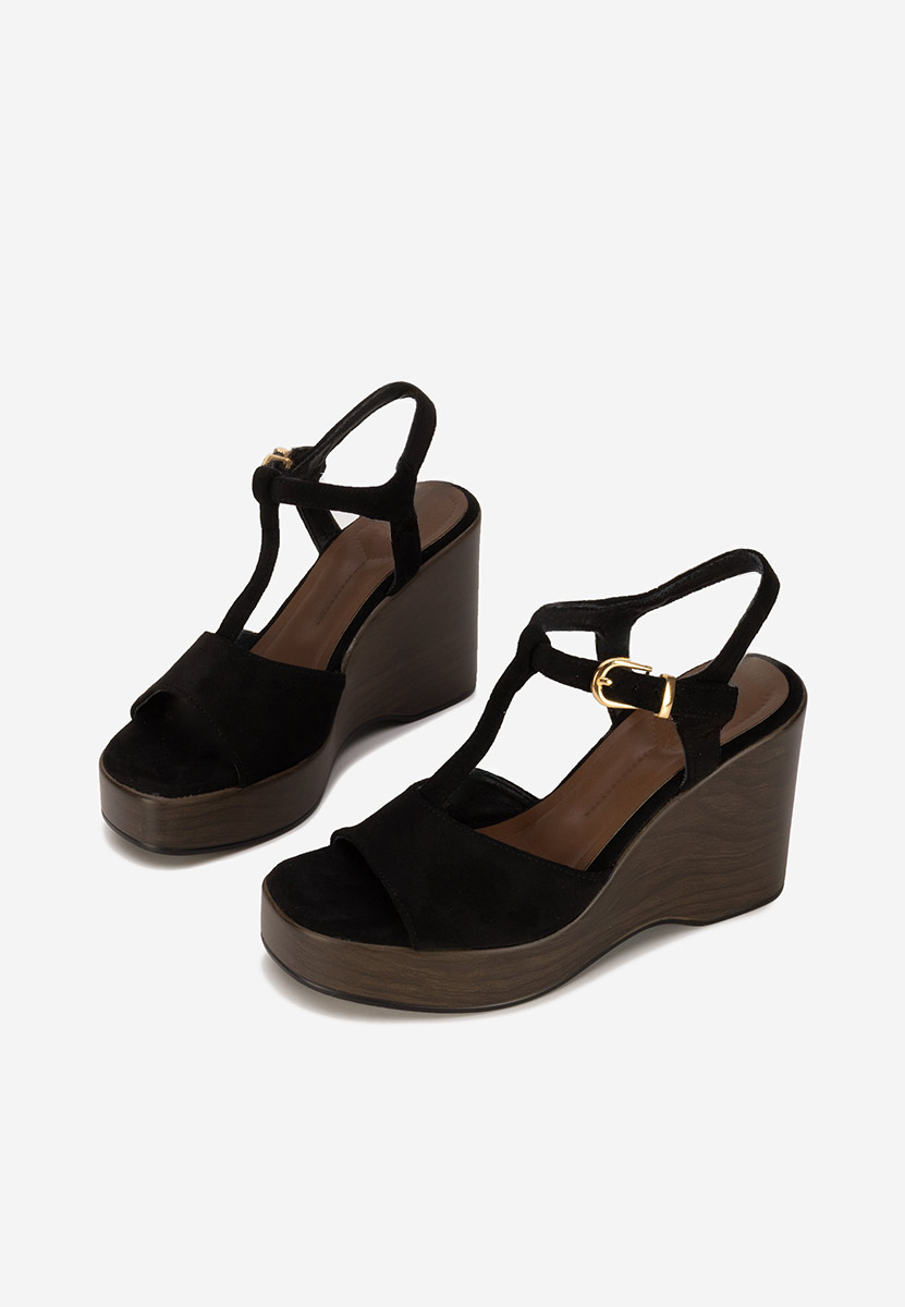Sandali platform Samiray nero
