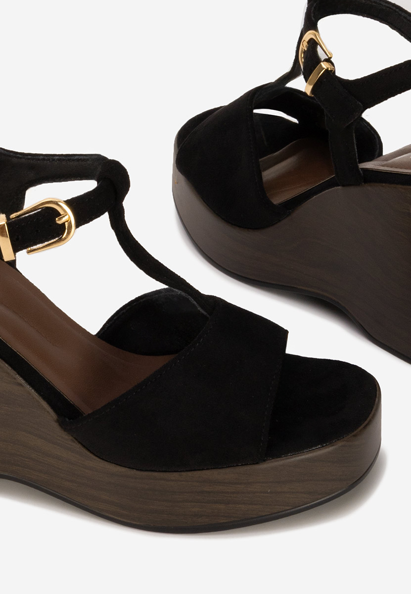 Sandali platform Samiray nero