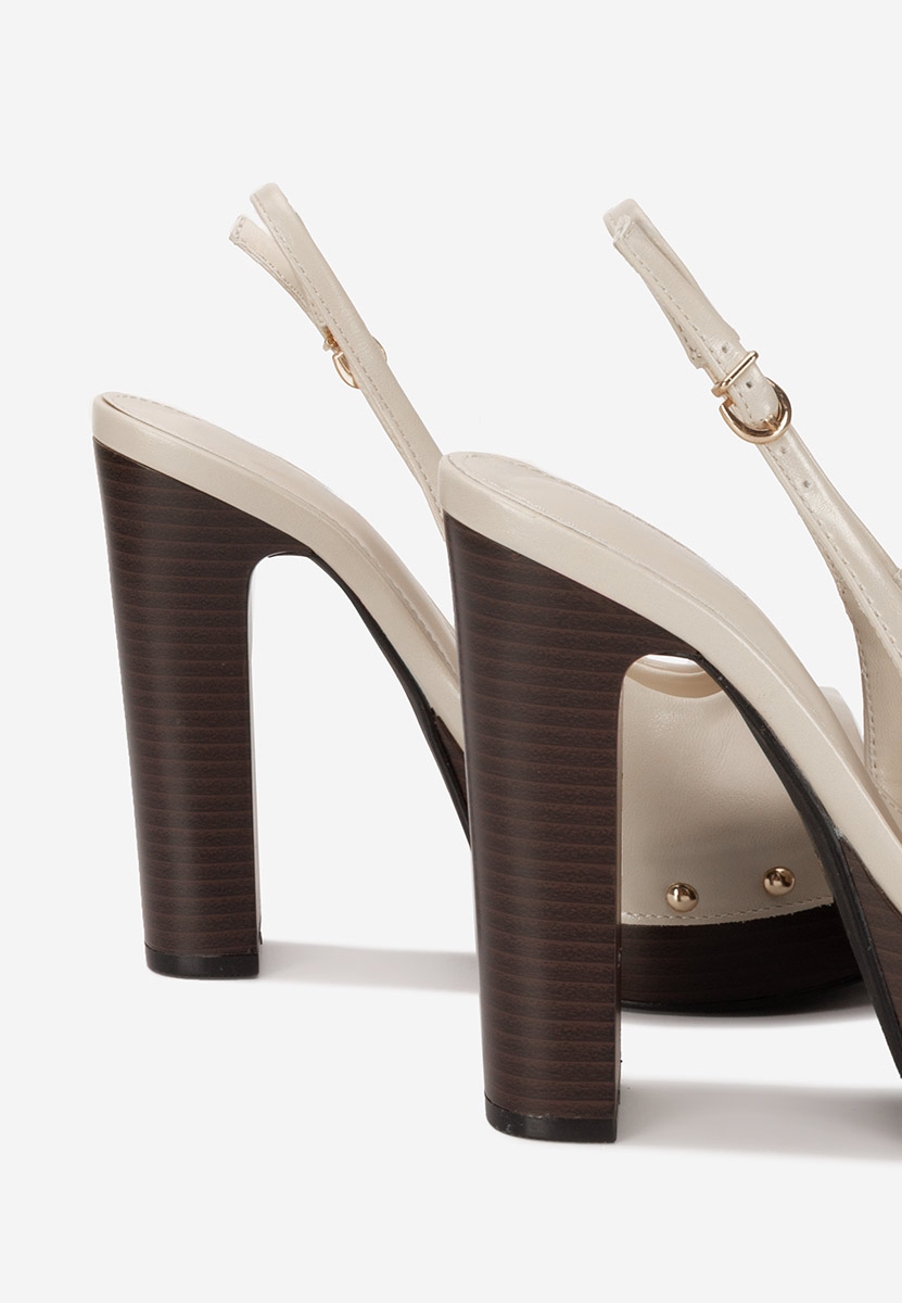 Sandali con tacco largo e plateau Izabella beige