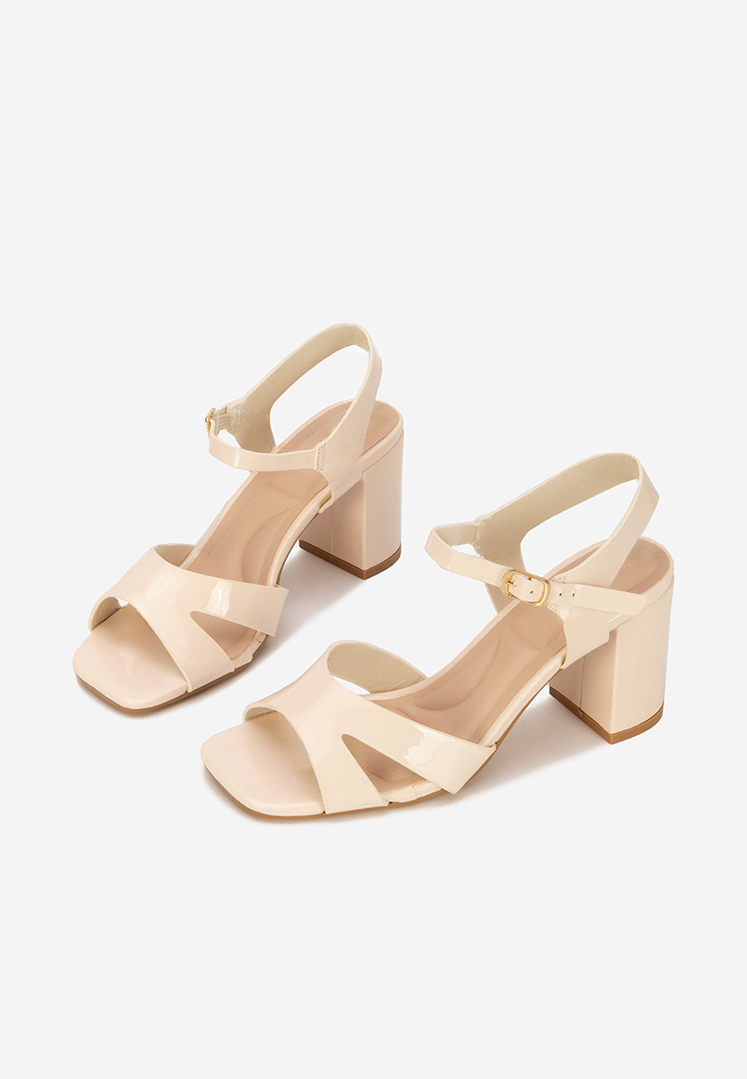 Sandali con tacco largo Iustima beige