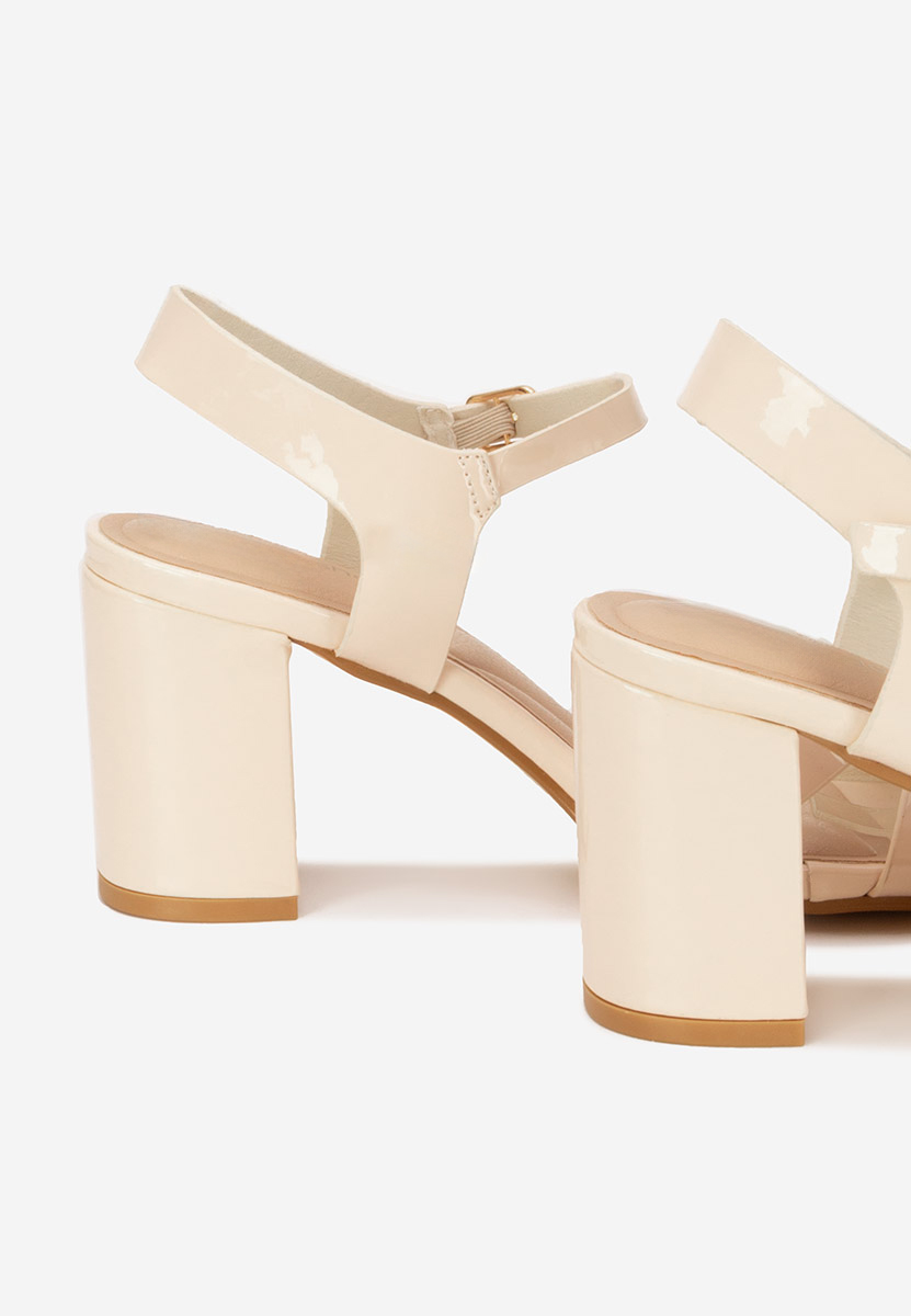 Sandali con tacco largo Iustima beige