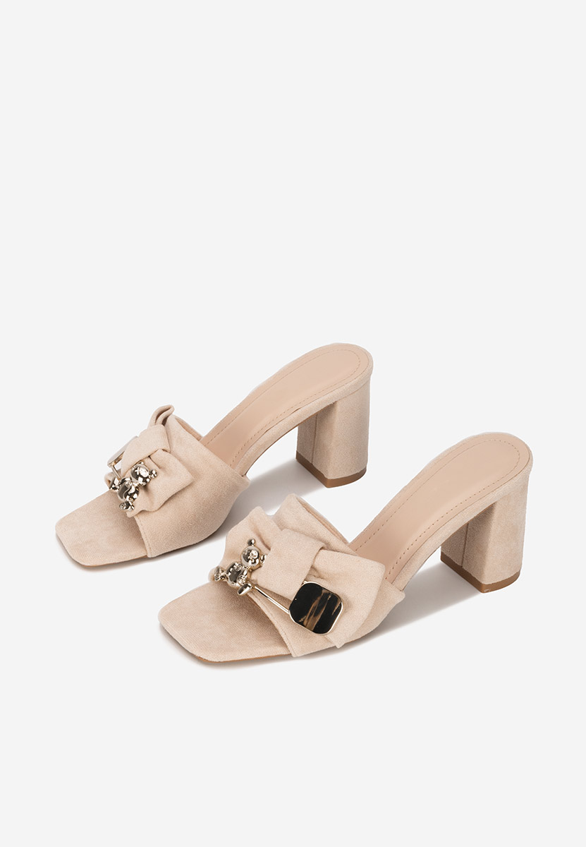 Ciabatte con tacco Aerina beige