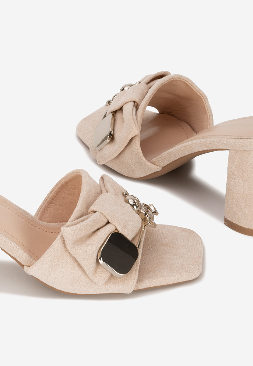 Ciabatte con tacco Aerina beige