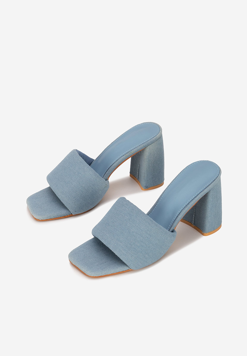 Ciabatte con tacco Miralys denim