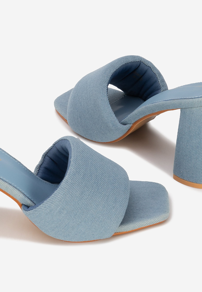Ciabatte con tacco Miralys denim