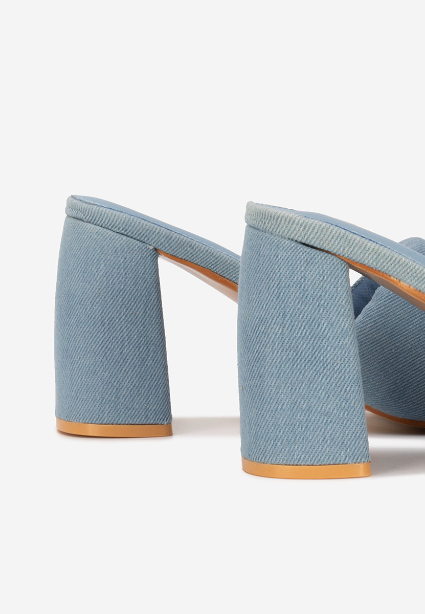 Ciabatte con tacco Miralys denim