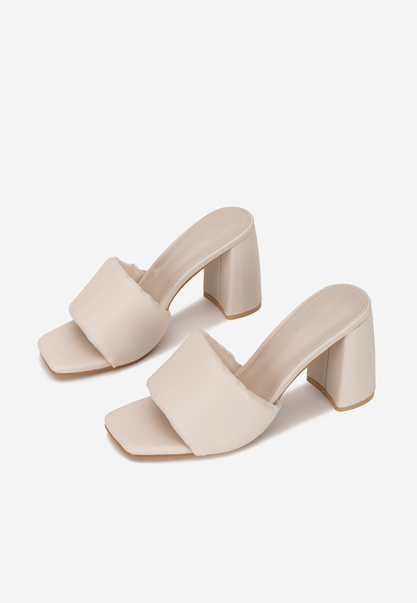 Ciabatte con tacco Miralys beige