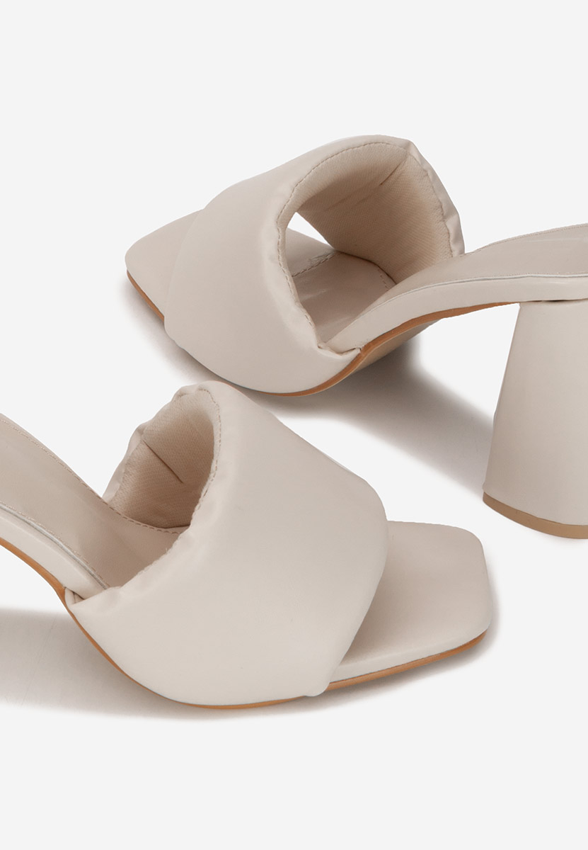 Ciabatte con tacco Miralys beige