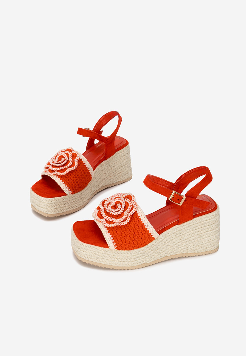 Sandali con zeppa Lorine rosso