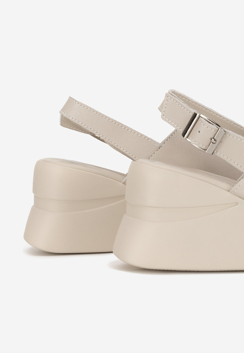 Sandali con zeppa cuoio Sorra beige