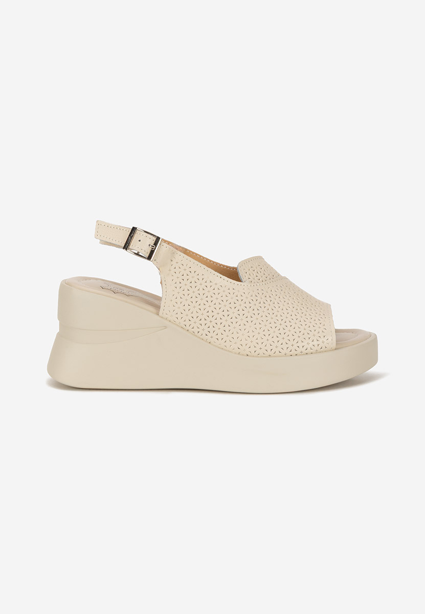 Sandali con zeppa cuoio Fedria beige