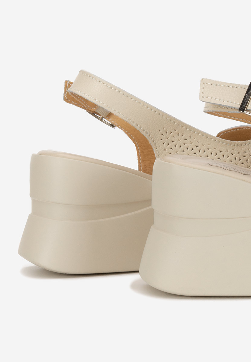 Sandali con zeppa cuoio Fedria beige