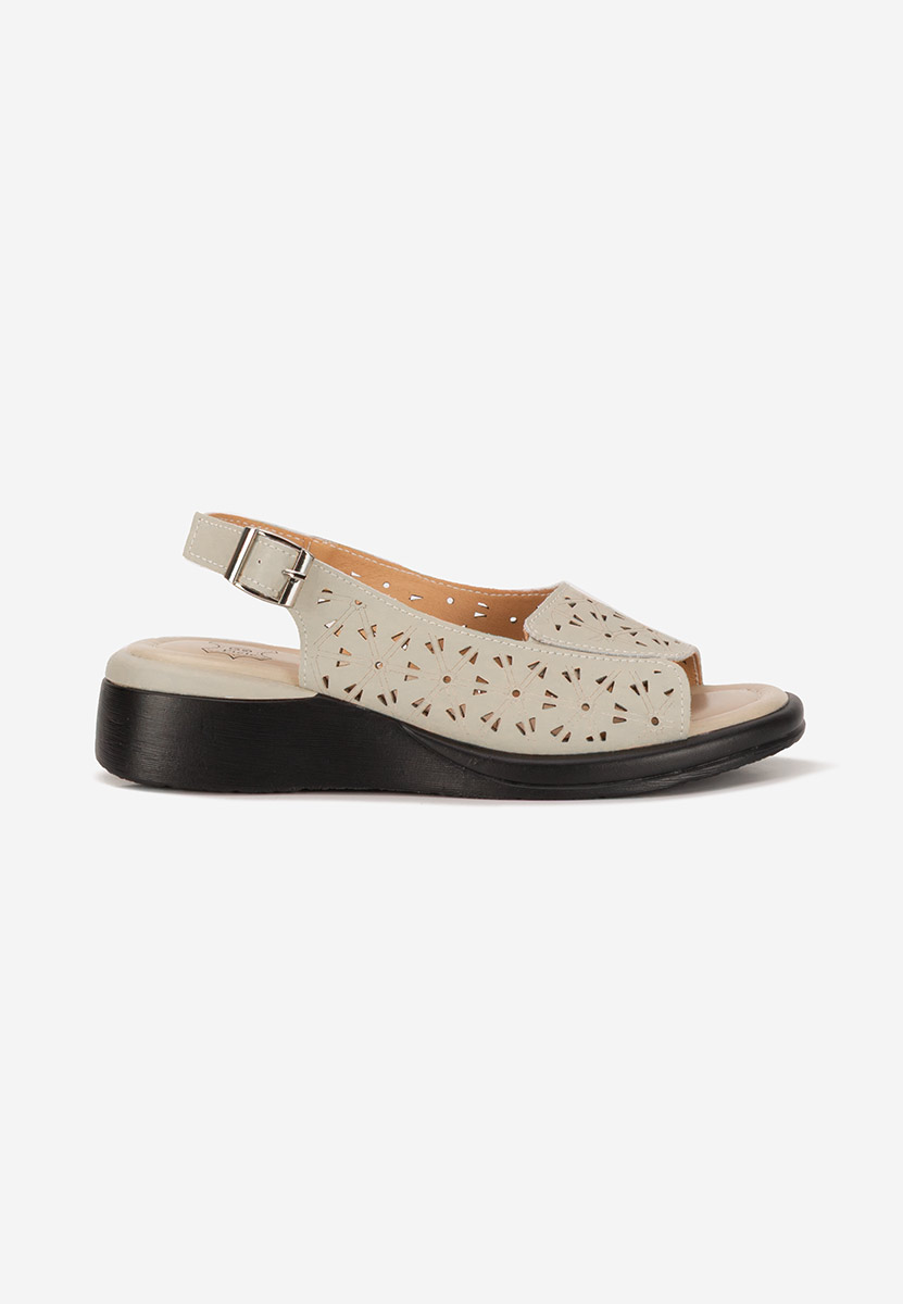 Sandali con plateau cuoio Fedra beige
