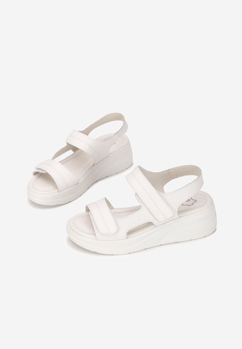 Sandali con plateau cuoio Justinia bianchi