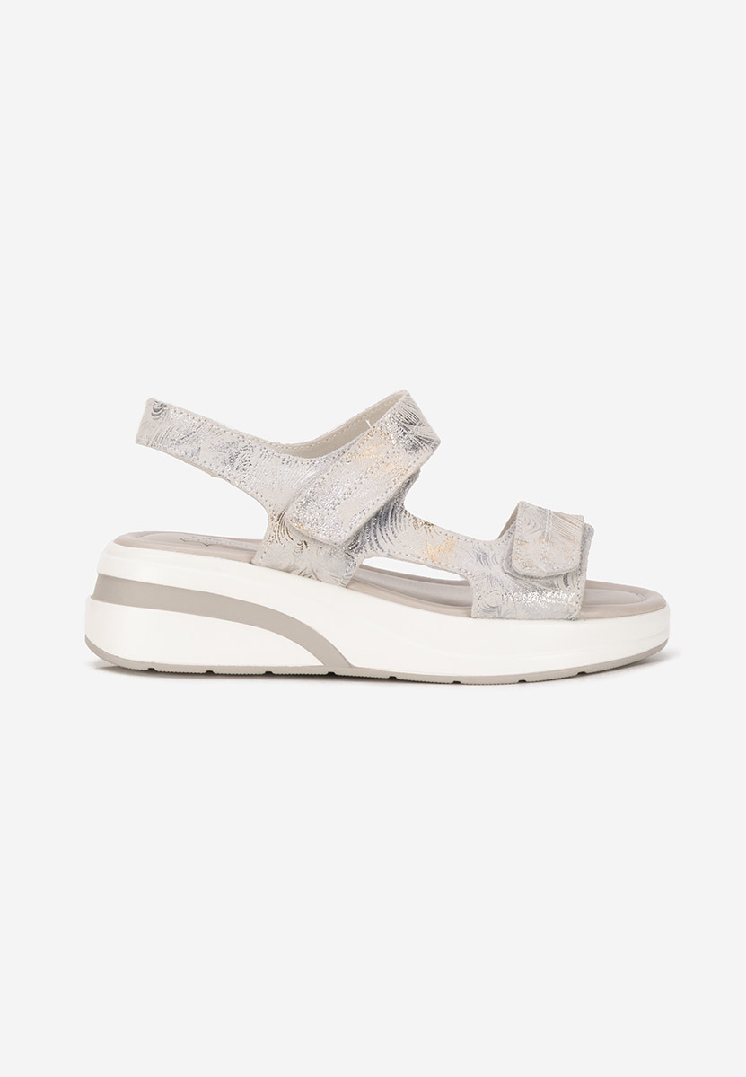 Sandali con plateau cuoio Justinia grigio