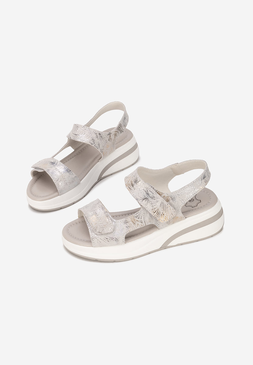 Sandali con plateau cuoio Justinia grigio