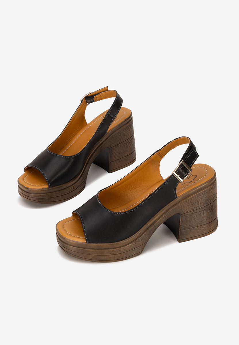 Sandali cuoio Leyana nero