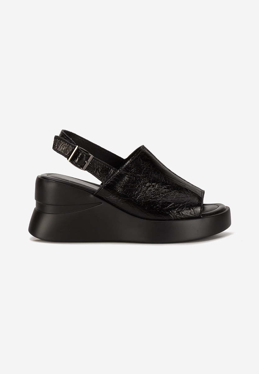 Sandali con zeppa cuoio Sorra nero