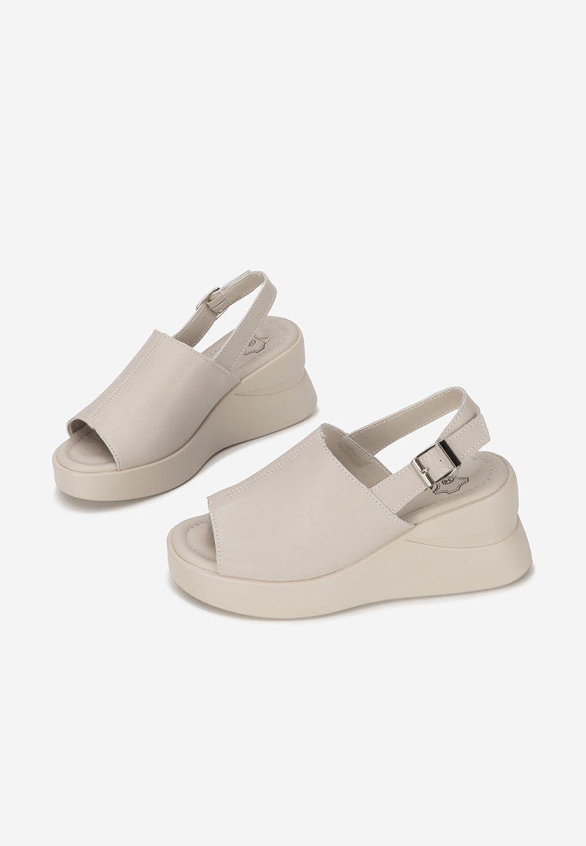 Sandali con zeppa cuoio Sorra beige
