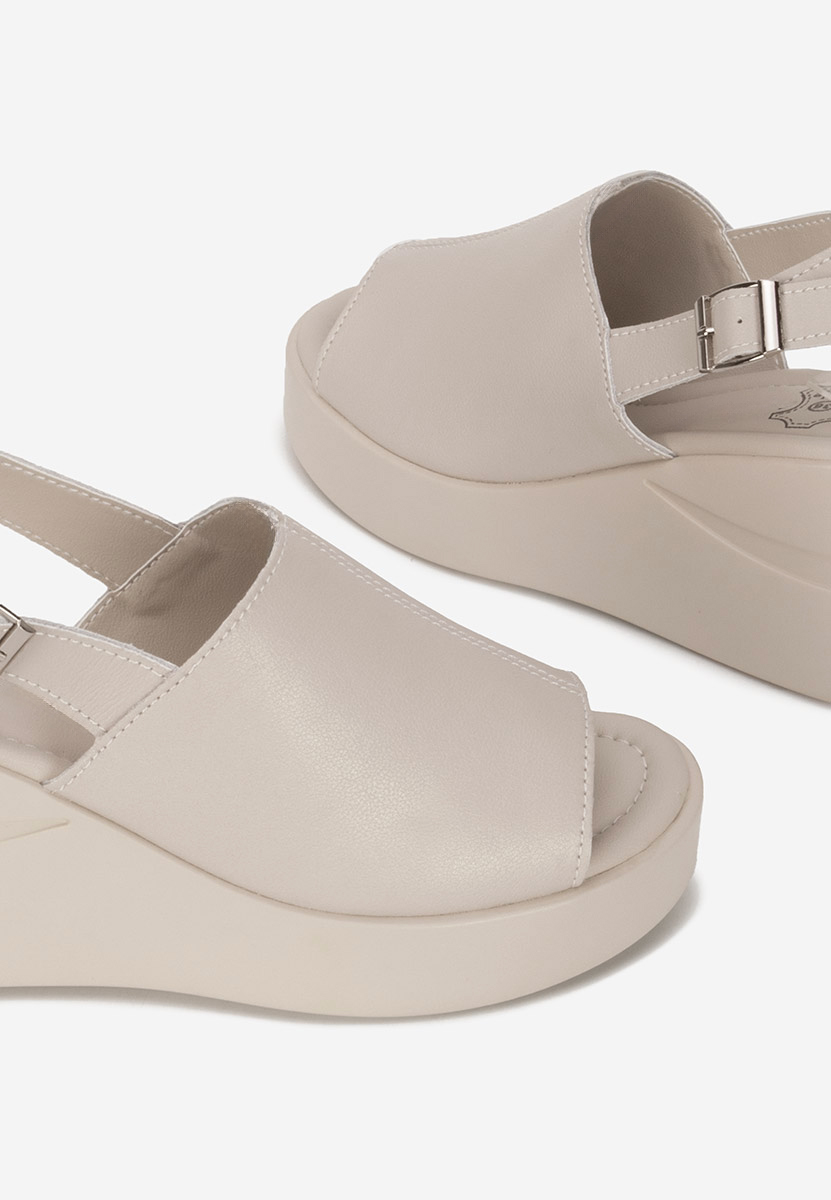 Sandali con zeppa cuoio Sorra beige