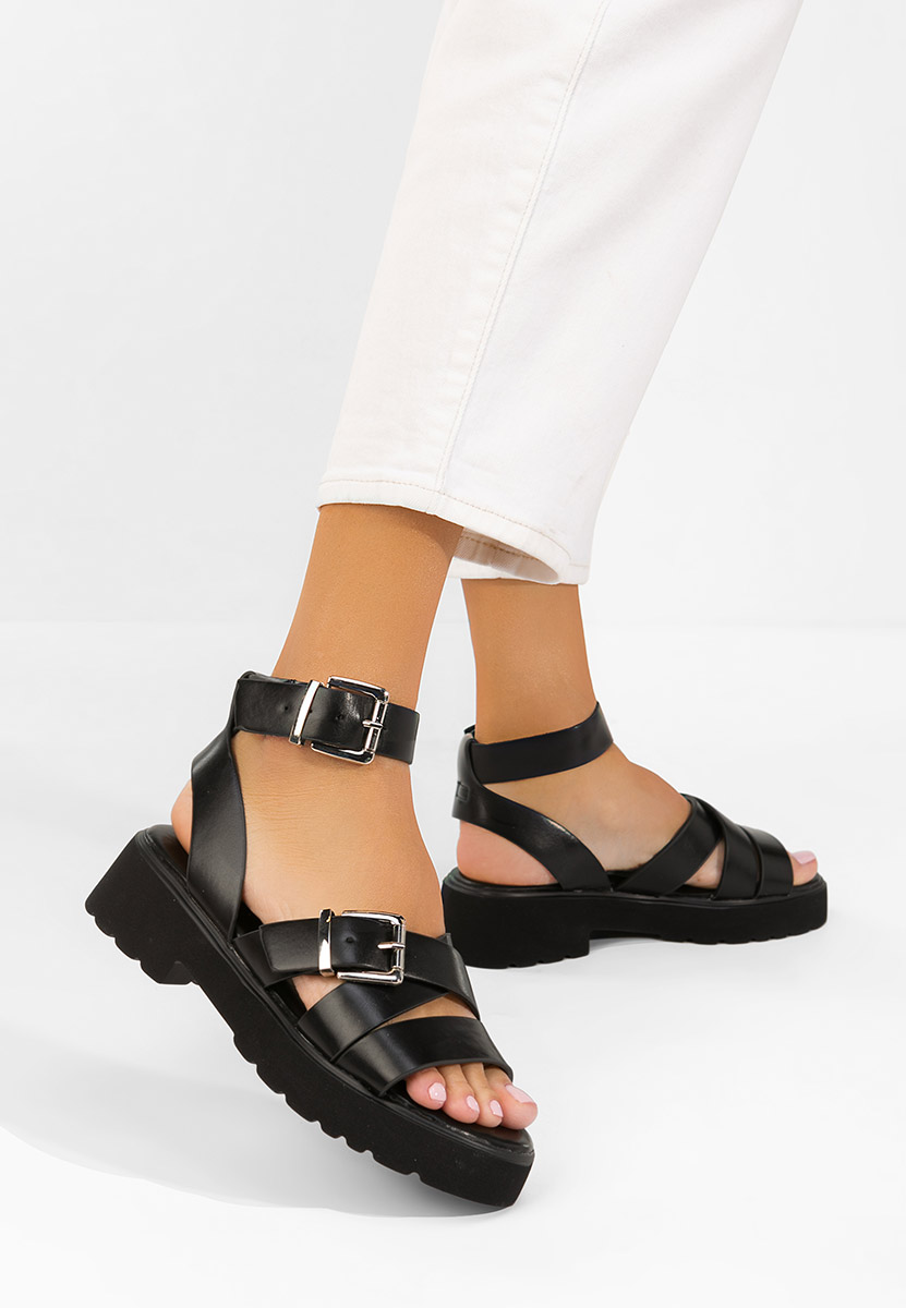 Sandali con plateau Betana nera